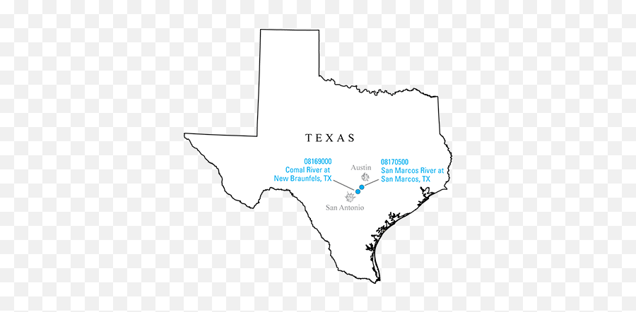 Usgs Texas - Springflow Separation For Comal And San Marcos Trinity River On Tx Map Png,Marcos Png