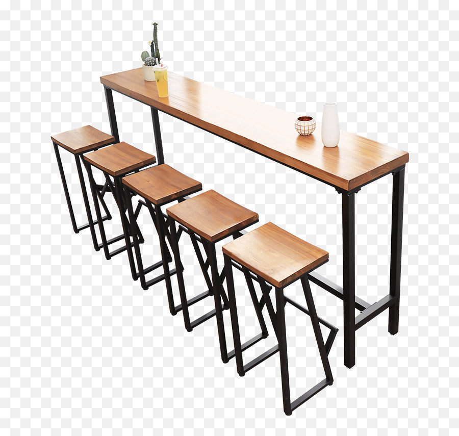 American Bar Table Solid Wood - Restaurant High Tables And Chairs Png,Bar Table Png