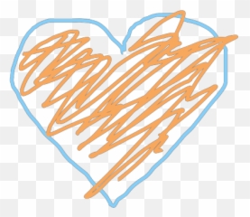 Blue And Orange Heart Png Svg Clip Art - Drawing