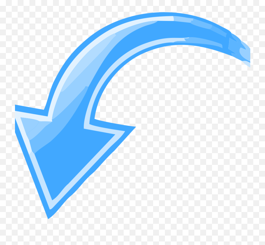 Download Blue Curved Arrow Pointing Down Left - Arrow Curved Arrow Transparent Background Png,Left Arrow Transparent