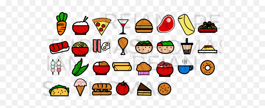 Food Vector Icon Set Showcasing - New York Food Cartoon Png,City Vector Icon