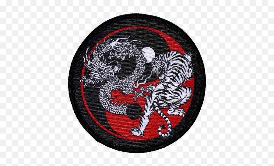 Dragon Vs Tiger Yin Yang Patch U2013 Bushido - Fictional Character Png,Red White Black Dragon Icon