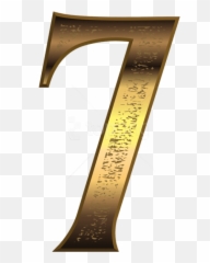 Old Gold Number Seven Clipart Png - 7