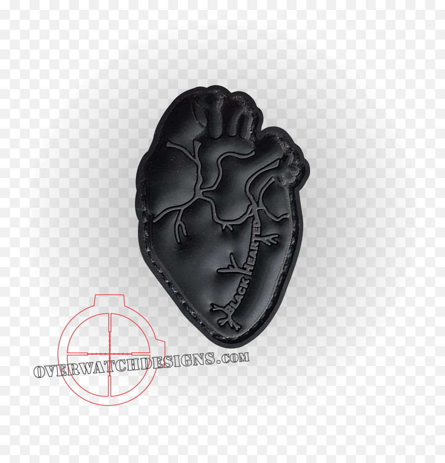 Black Hearted Contour Patch - Royal Icing Png,Black Heart Transparent