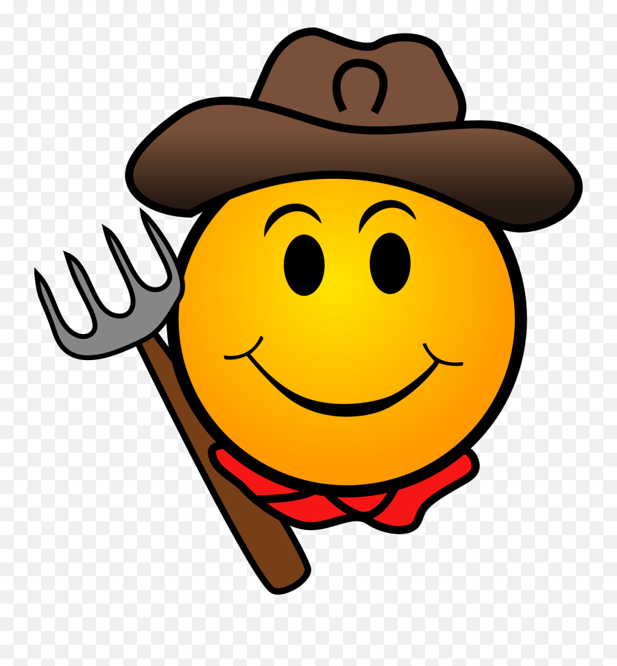 Cowboy Farm Farmer - Farmer Smiley Face Png,Cowboy Emoji Png