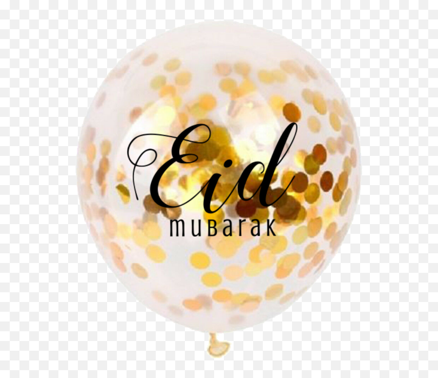 Balloon Confetti Eid Mubarak Gold 5pk - Eid Balloons Png,Silver Confetti Png