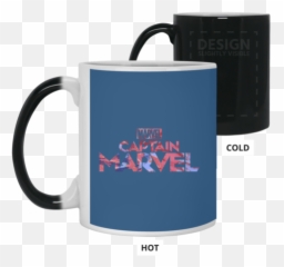 Captain Marvel Bold Tie Dye Movie Logo Color Changing Mug 11 Oz - png