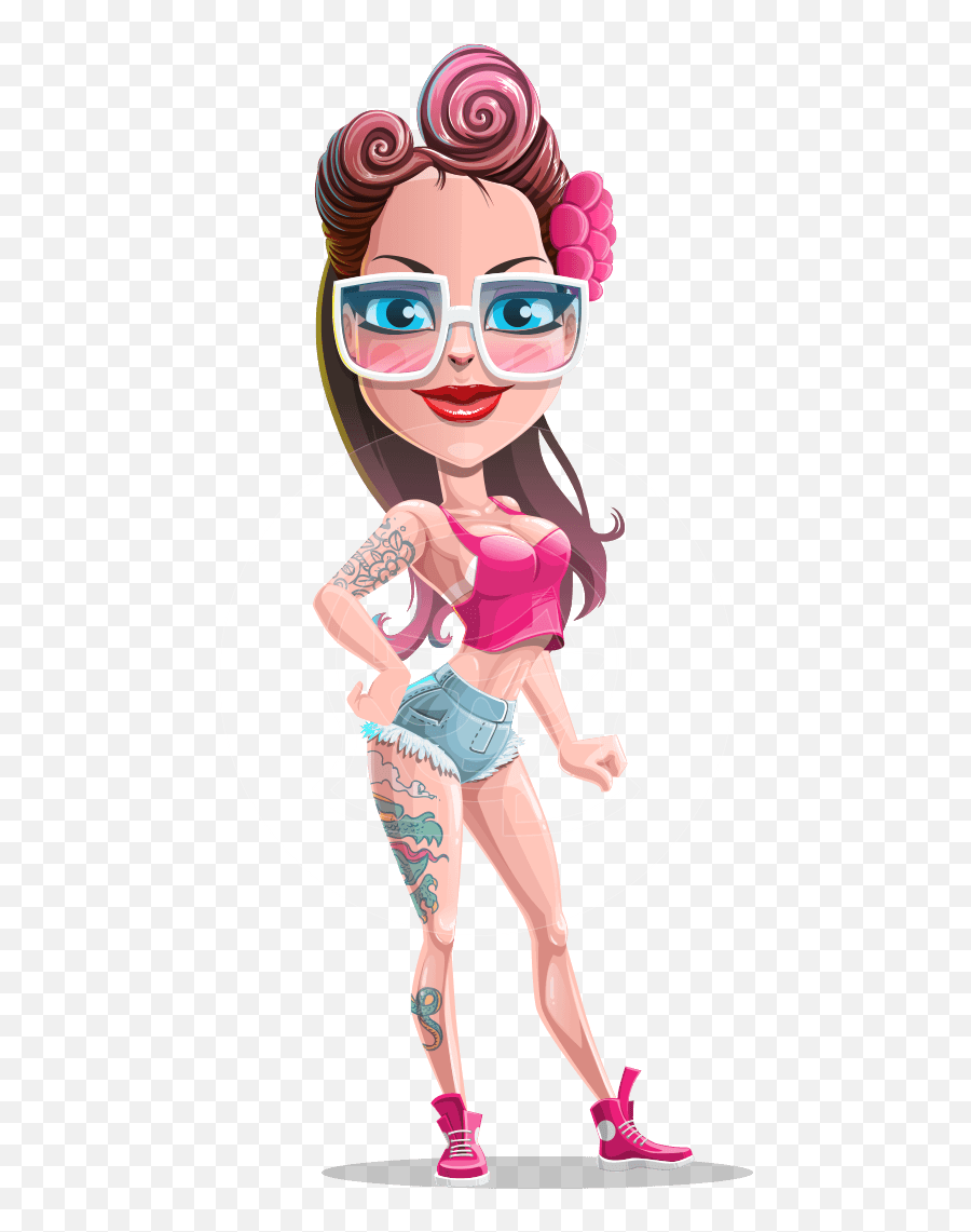 Tattoed Girl Cartoon Vector Character Graphicmama - Sexy Girl Clipart Png,Sexy Girl Png