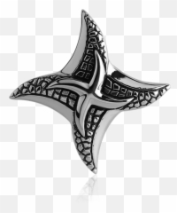 Surgical Steel Shuriken Star Pendant - Crescent Png,Shuriken Png