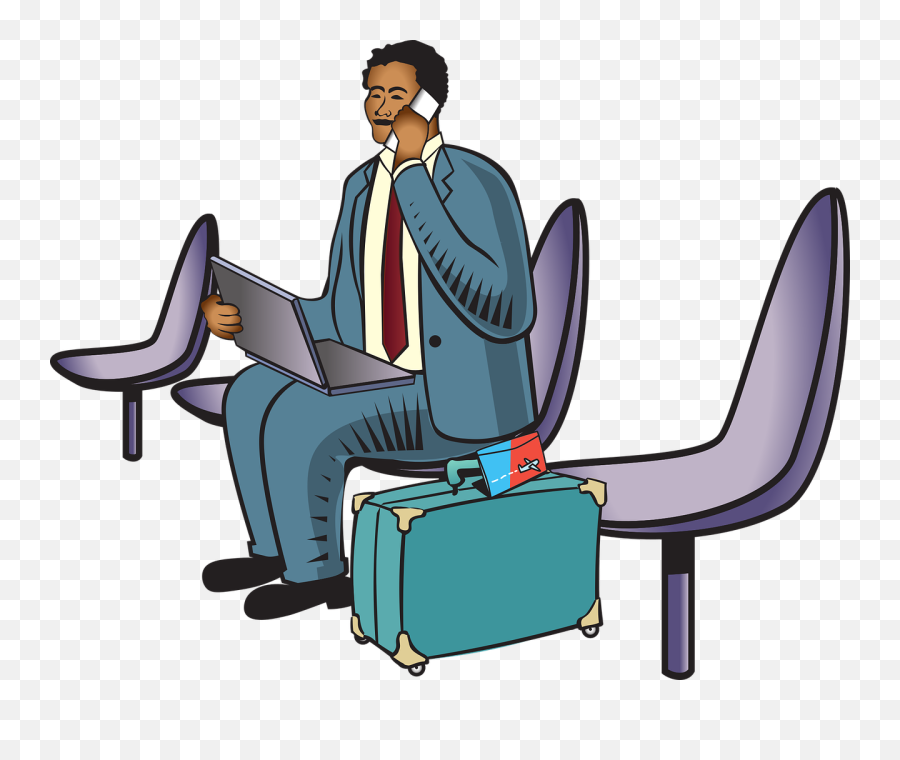 Business Traveler Airport - Free Vector Graphic On Pixabay Sitting Png,Traveler Png