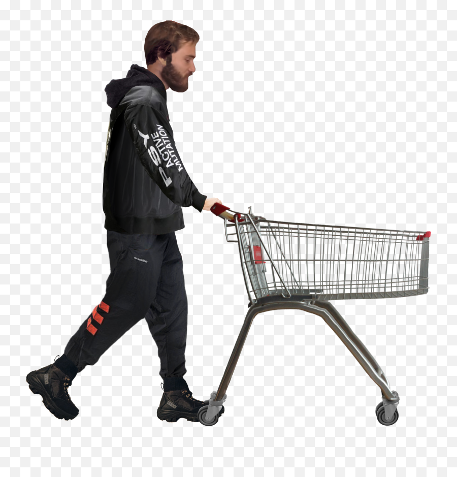 Pewdiepie With Shopping Cart - Clip Art Library Pewdiepie With Shopping Cart Png,Shopping Cart Png