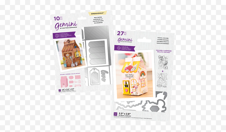 Gemini Milk Carton And Magical Unicorns Stamp U0026 Die Bundle - Die Png,Milk Carton Png