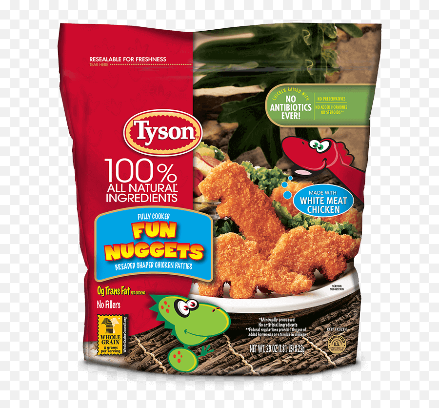Fun Nuggets Dinosaur Chicken Tyson Brand - Dino Tyson Chicken Nuggets Png,Chicken Nugget Png