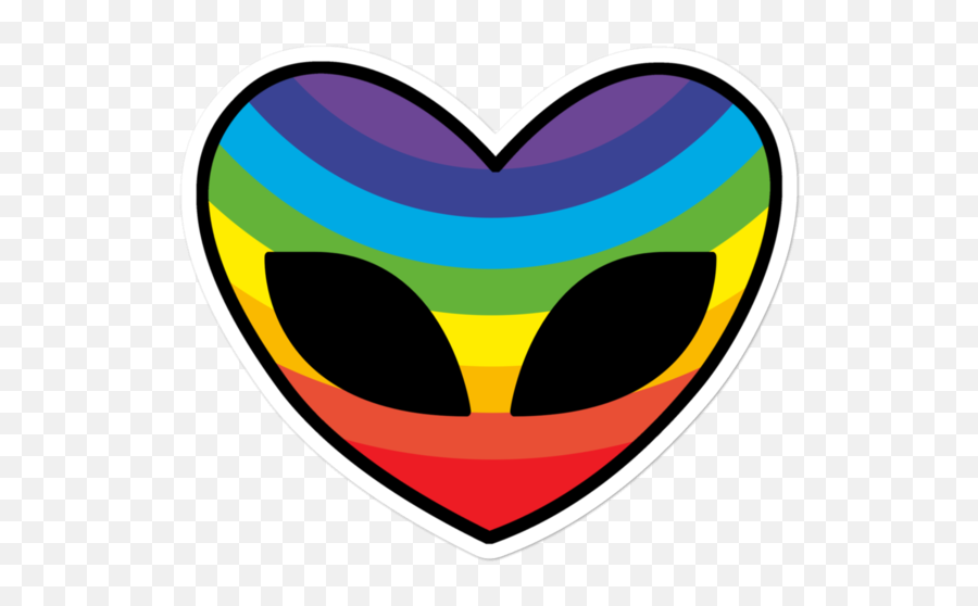 Rainbow Heart Alien Sticker U2014 Contagion Media - Girly Png,Rainbow Heart Png