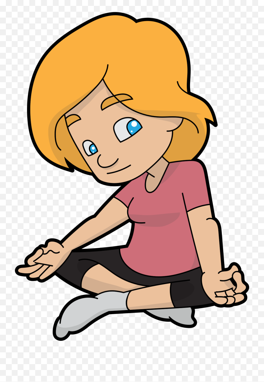 Filecartoon Woman Beginning To Meditatesvg - Wikimedia Commons Legs Crossed Clipart Png,Cartoon Legs Png