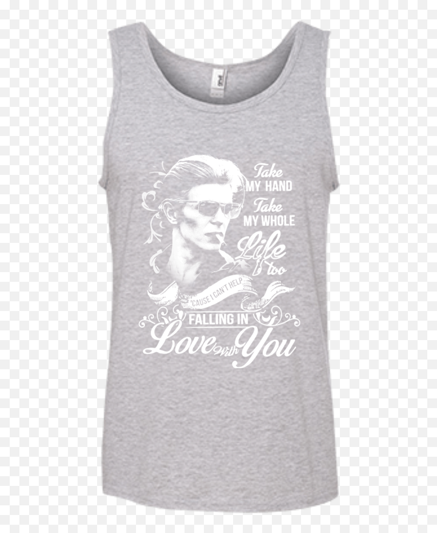 David Bowie Lovw - Falling In Love With You 100 Ringspun Cotton Tank Top Sleeveless Shirt Png,David Bowie Transparent