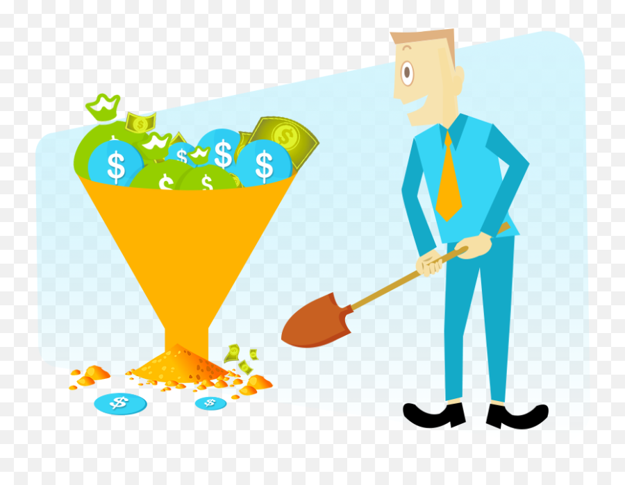 Cash In Sales Funnel - Sales Process Clipart Full Size Clean Png,Pile Of Cash Png
