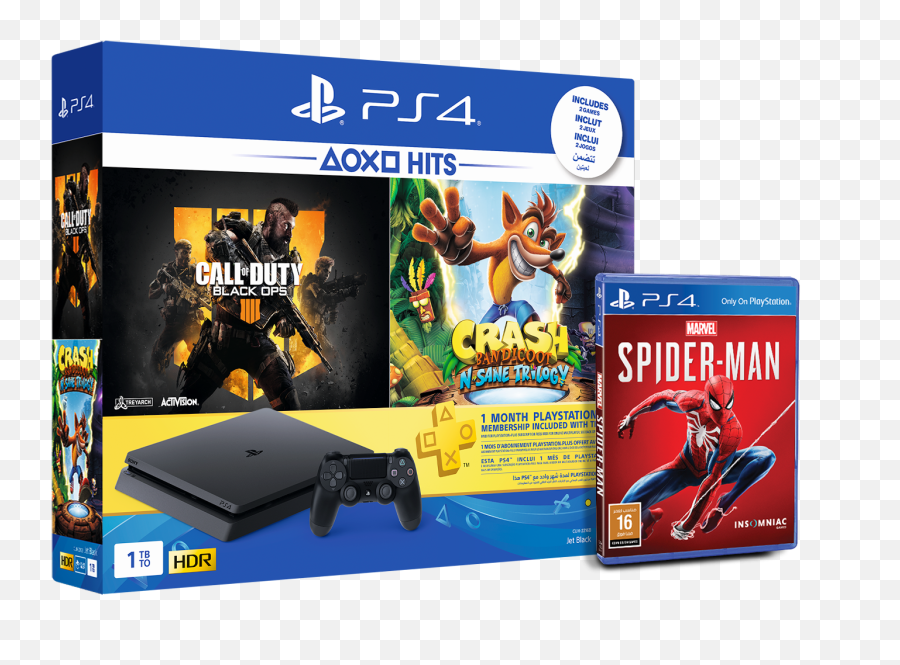 Playstation 4 Slim 1tb With 3 Games - Call Of Duty Crash Ps4 Png,Black Ops 4 Character Png