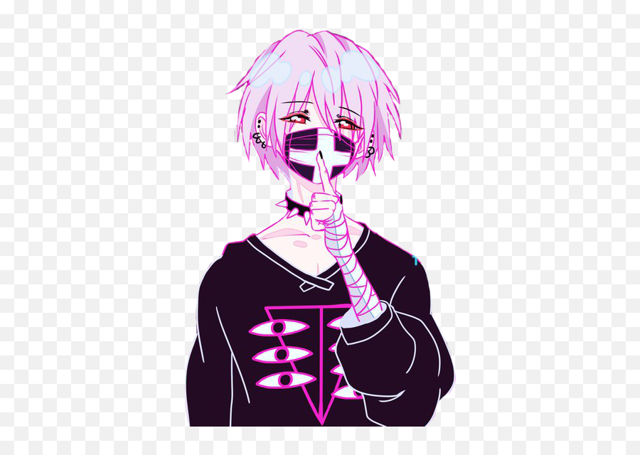 Anime Animeboy Animegirl Kawaii Glitch Sticker By Hornerr - Pastel Goth Png,Pastel Anime Girl Icon