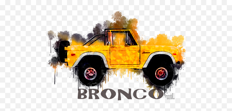 Ford Bronco Splash Art Shower Curtain - Ford Bronco Painting Png,71 Icon Bronco