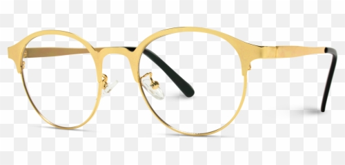 Lightweight Metal Frame Retro Glasses - Wood png