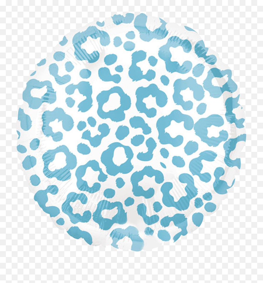 Party Leopard Print Round Foil Balloon - Baby Blue 18inch Pink Cheetah Print Png,Cheetah Print Png