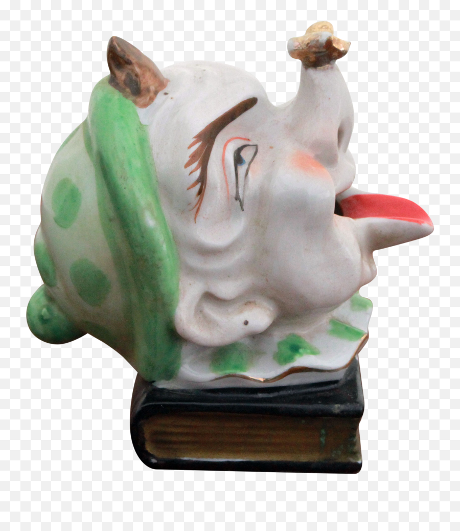 Porcelain Clown With Butterfly - Carving Png,Clown Nose Png