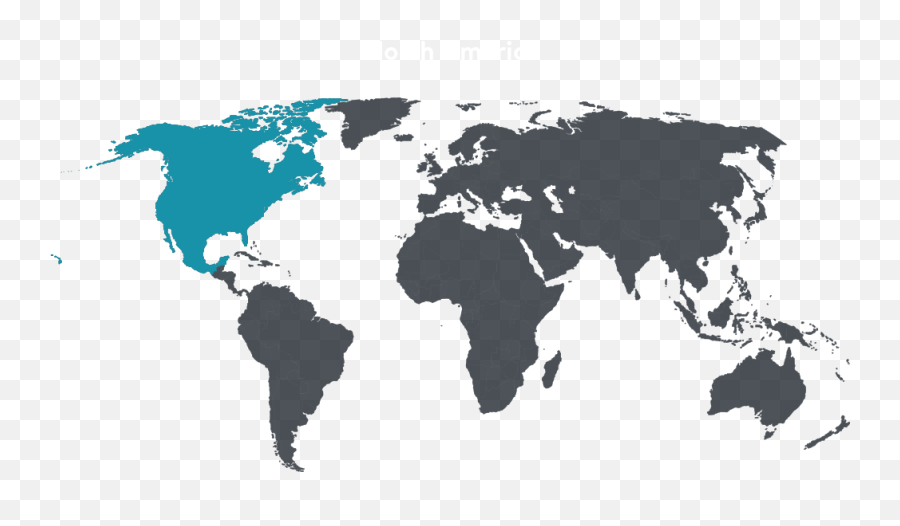 North America Rms - World Map In Blue Colour Png,North America Png