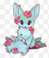 Fennec Fox Png - Naomilord Fox Fennecfox Green Floral Naomi Lord Art Png,Naomi Png