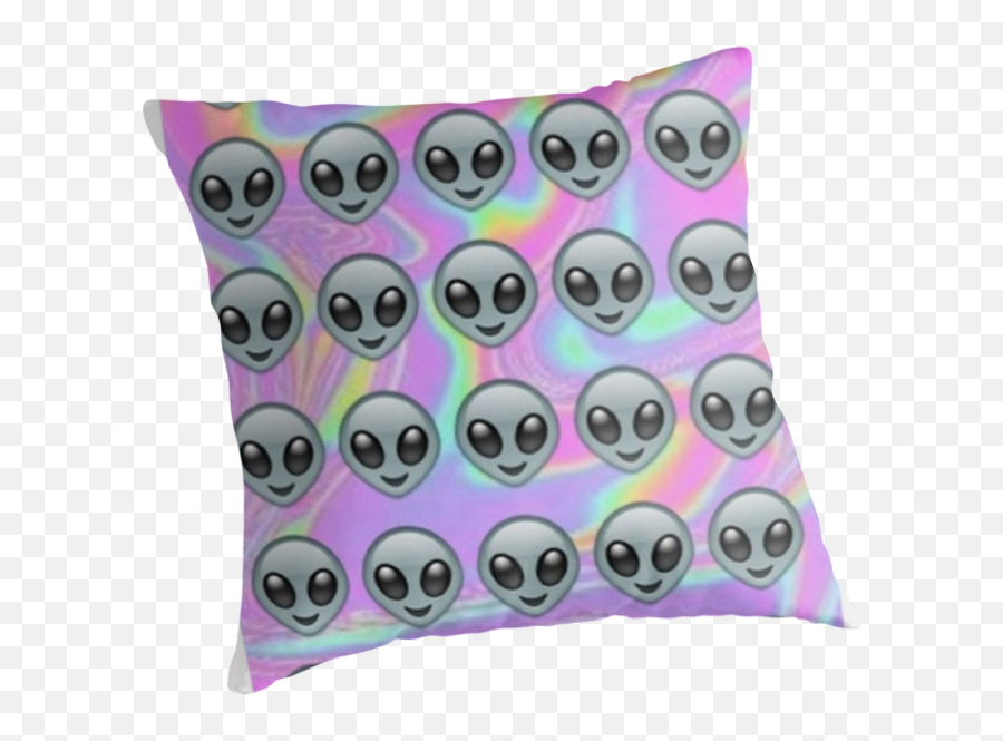 Alien Emoji Holographic Effect - Cushion Png,Alien Emoji Png