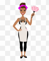 Library Custom Portrait Illustration - Black Cleaning Lady Clipart Png,Lady Png