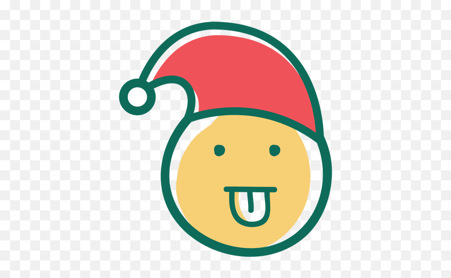 Tongue Out Santa Claus Hat Face Emoticon 38 Transparent - Clip Art Png,Santa Claus Face Png