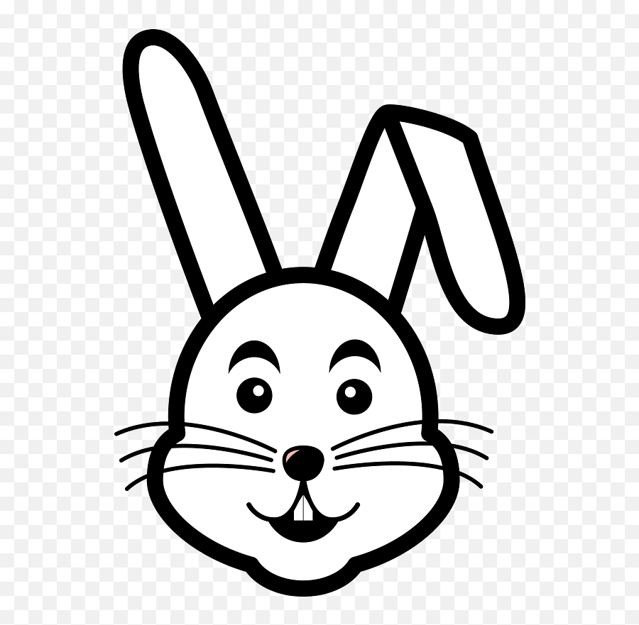 Cartoon Rabbit Face Clipart - Rabbit Face Clipart Black And White  Png,Cartoon Face Png - free transparent png images 