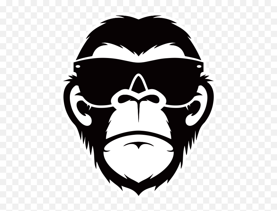 Shady Ape - Ape Face Clipart Black And White Png,Ape Png