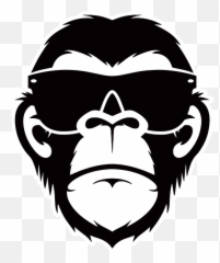 Shady Ape - Ape Face Clipart Black And White Png,Ape Png