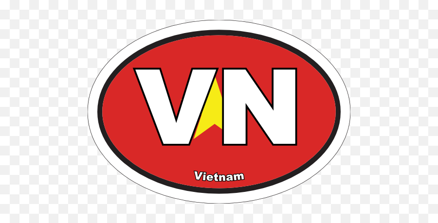 Vietnam Vn Flag Oval Sticker - Vertical Png,Vietnam Flag Png