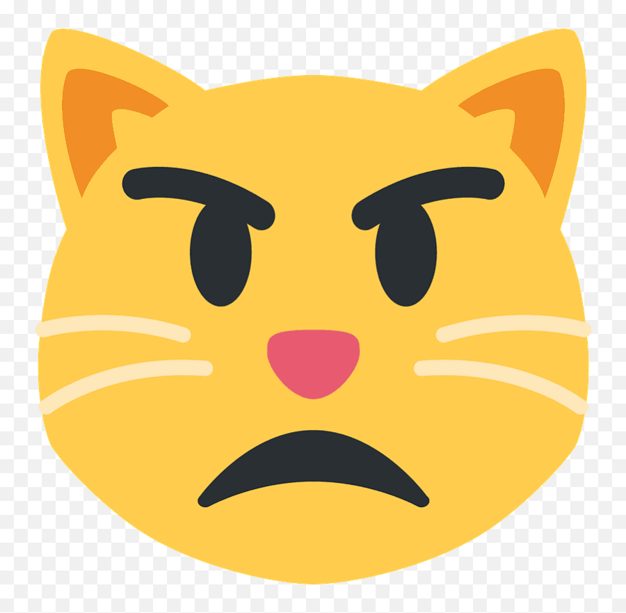 Pouting Cat Emoji Clipart - Pouting Cat Emoji Png,Cat Emoji Png