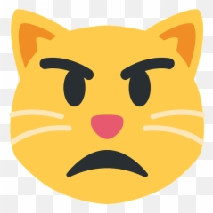 Pouting Cat Emoji Clipart - Pouting Cat Emoji Png,Cat Emoji Png