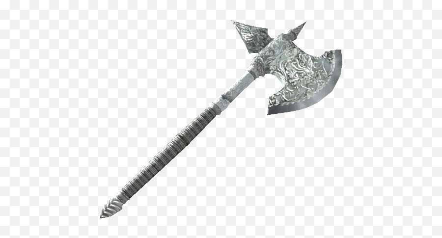 Download Oblivion Silver Battle Axe - Silver Battle Axe Skyrim Png,Battle Axe Png