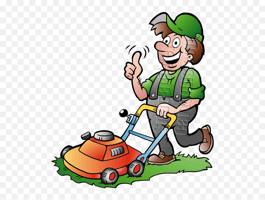 Push Mower - Lawn Mowing Cartoon Png,Gardener Png
