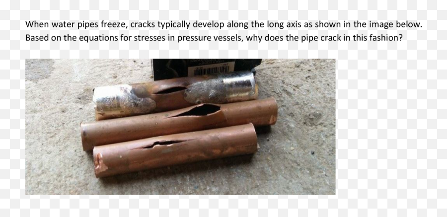 When Water Pipes Freeze Cracks - Air Ride Copper Lines Png,Crack Pipe Png