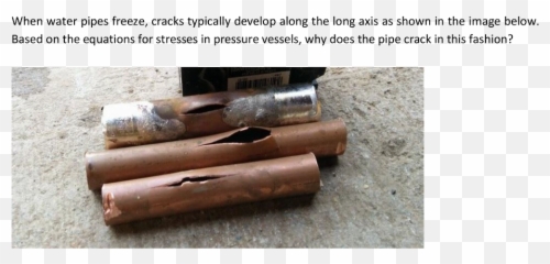 When Water Pipes Freeze Cracks - Air Ride Copper Lines Png,Crack Pipe Png