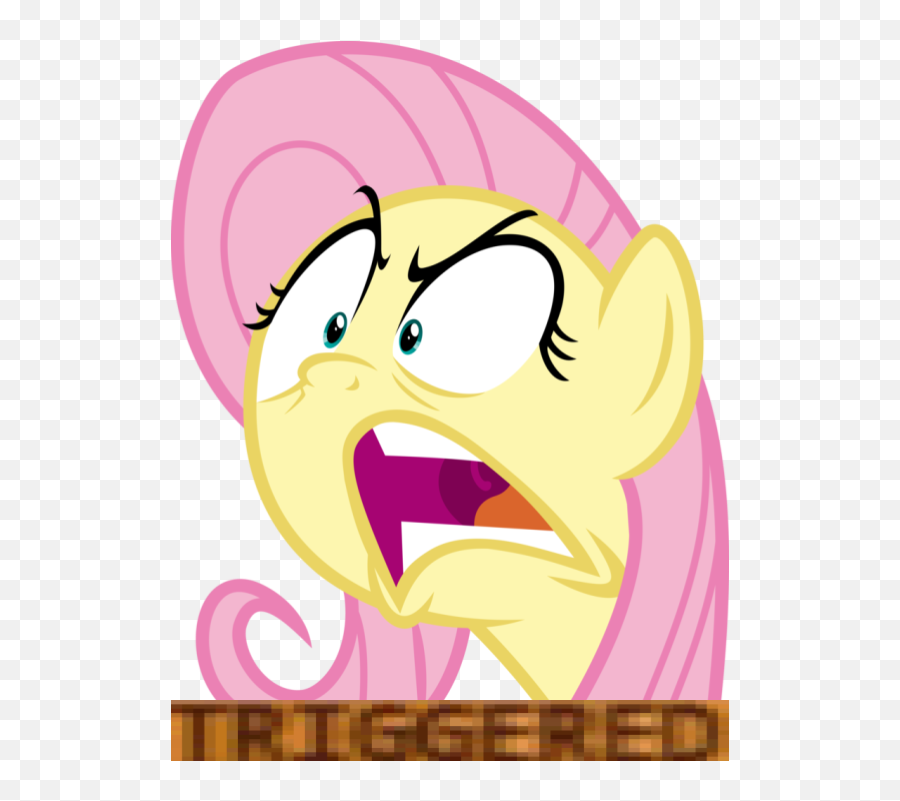 Transparent Background Png Meme Hd - My Little Pony Fluttershy Face,Triggered Transparent