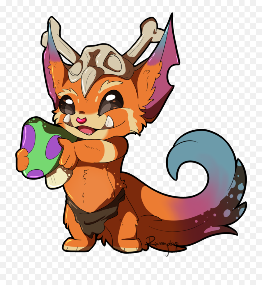 Download Super Gute Gnar With A Teemo Mushroom By - League Cute Gnar League Of Legends Png,Teemo Transparent