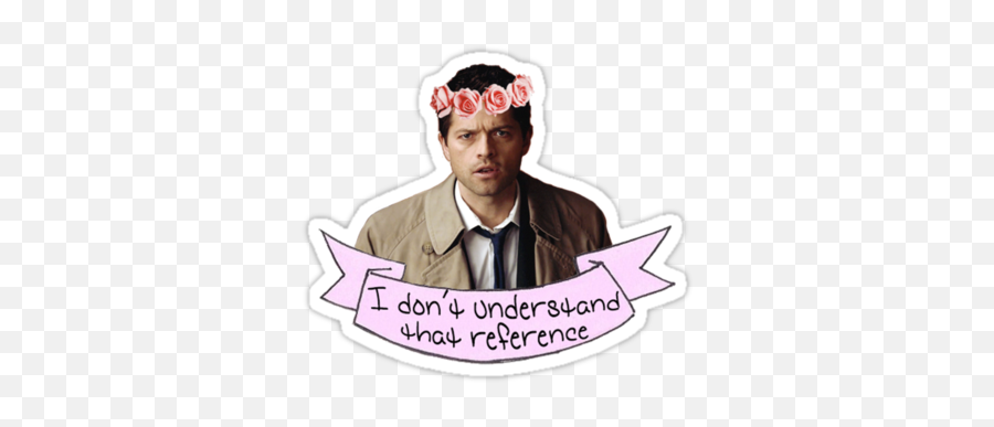 Image In Supernatural 3 Collection By Lonely And Tired - Redbubble Stickers Supernatural Png,Castiel Png