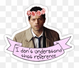 Image In Supernatural 3 Collection By Lonely And Tired - Redbubble Stickers Supernatural Png,Castiel Png