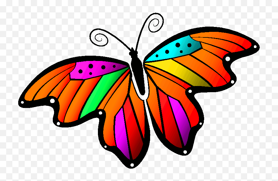 Monarch Butterfly Clipart Gif Animation - Png Download Girly,Butterfly  Emoji Png - free transparent png images 