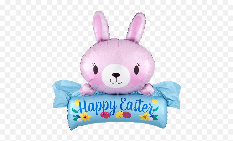 32 Happy Easter Pink Bunny Balloon - Happy Easter Balloon Png,Happy Easter Transparent