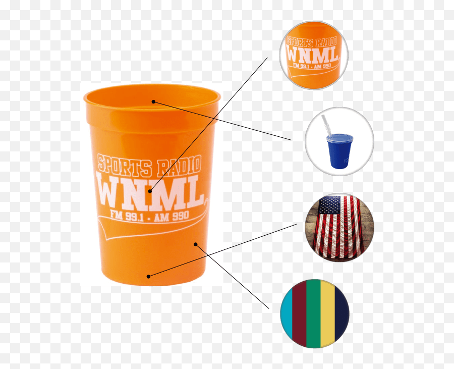 Promotional 12 Oz Smooth Plastic Stadium Cup - Cup Png,Neon Icon Straws