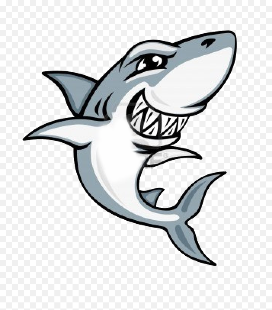 Great White Shark Clipart Animated - Cartoon Shark Drawing Png,Shark Clipart Transparent Background